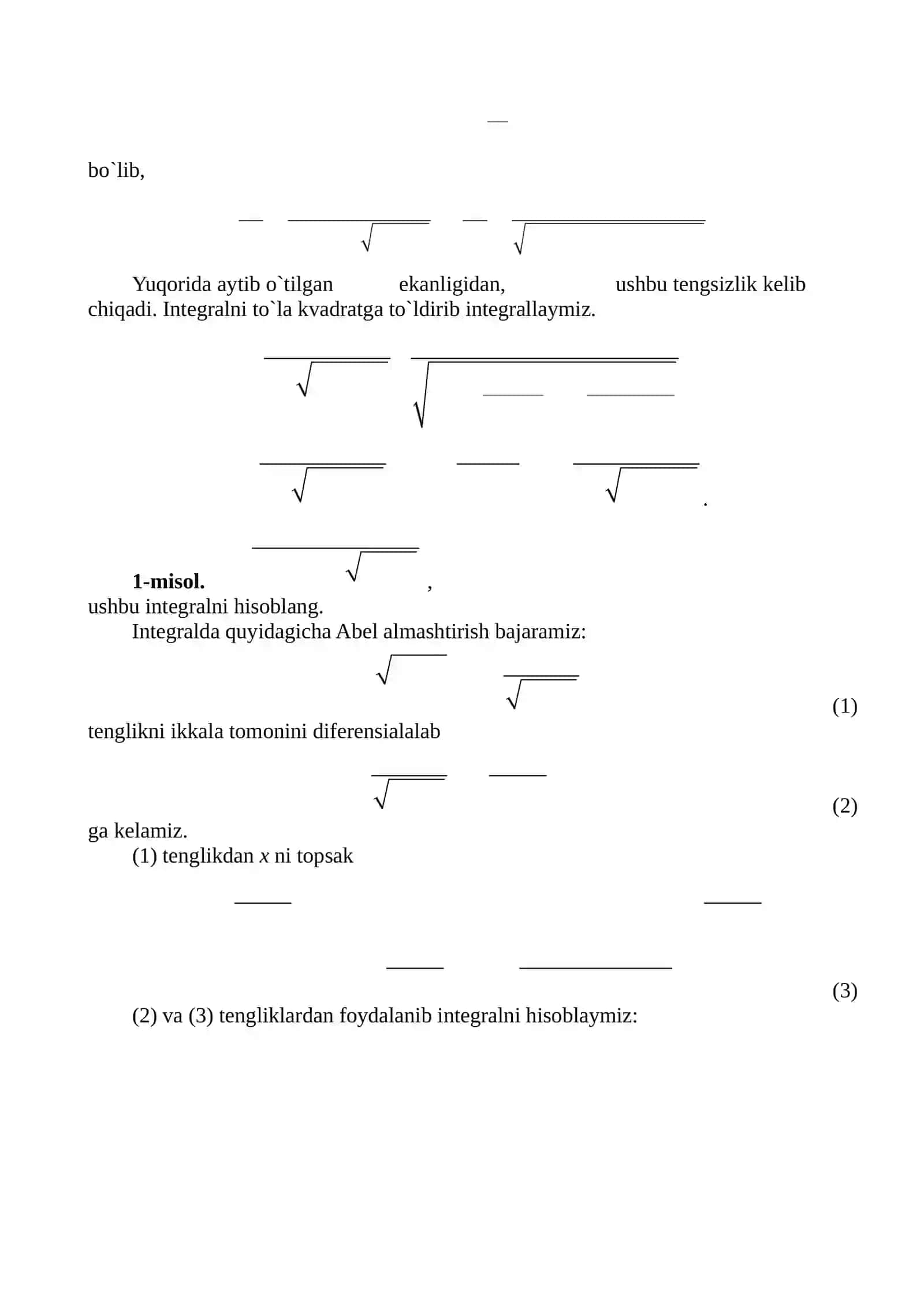 Integral hisoblash 2