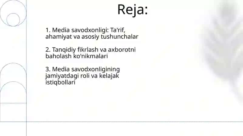 Mediasavodxonlikni jamiyatdagi oʻrni 2