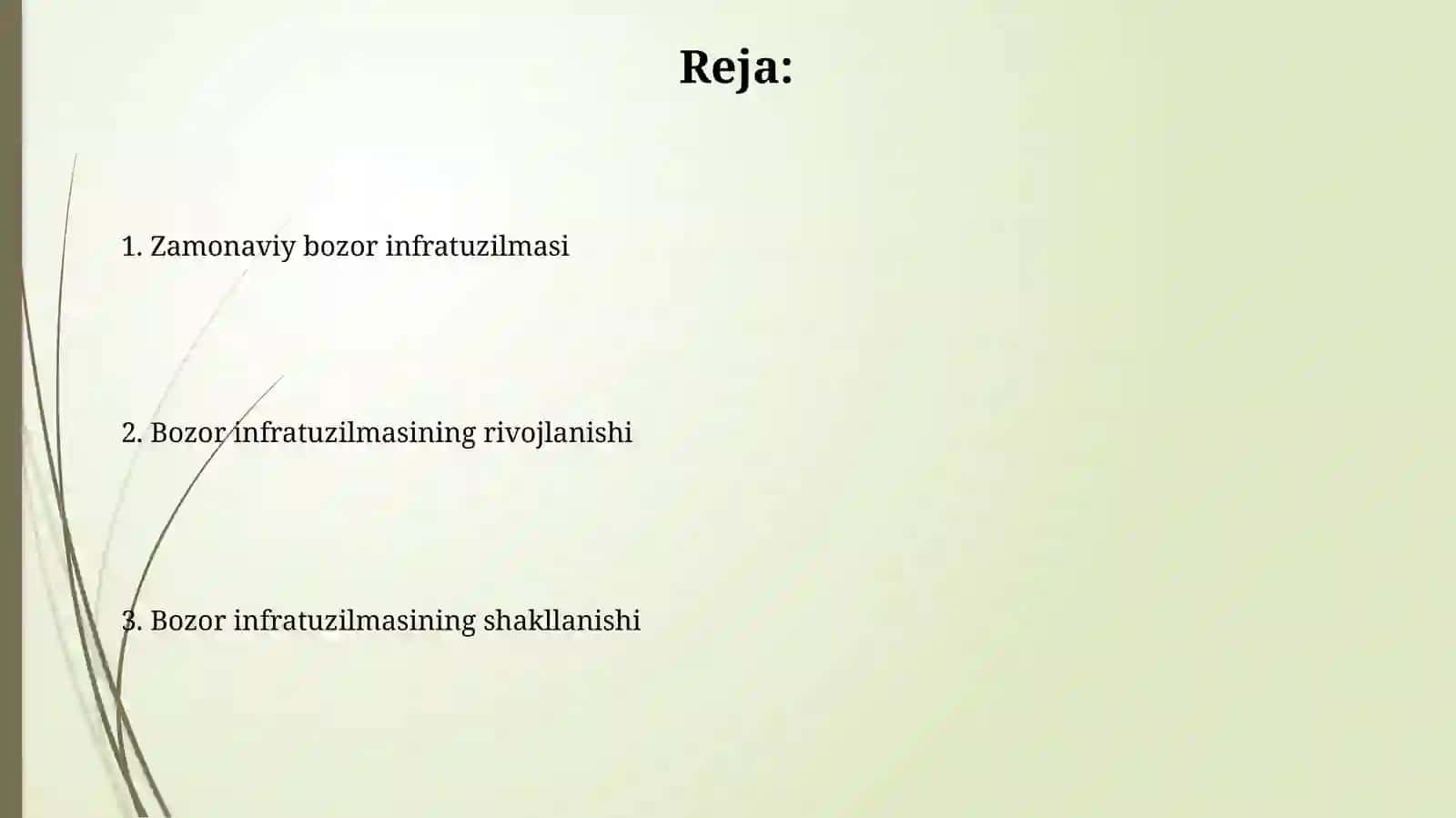 Bozor infratuzilmasining rivojlanishi 2