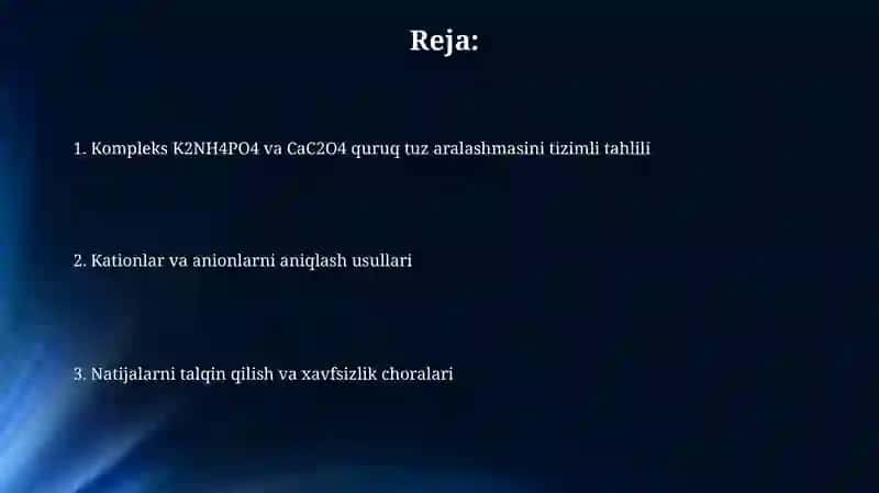 Murakkab К2NH4PO4 va CaC2O4 quruq tuzlar aralashmasining tizimli taxlil chizmasi 2