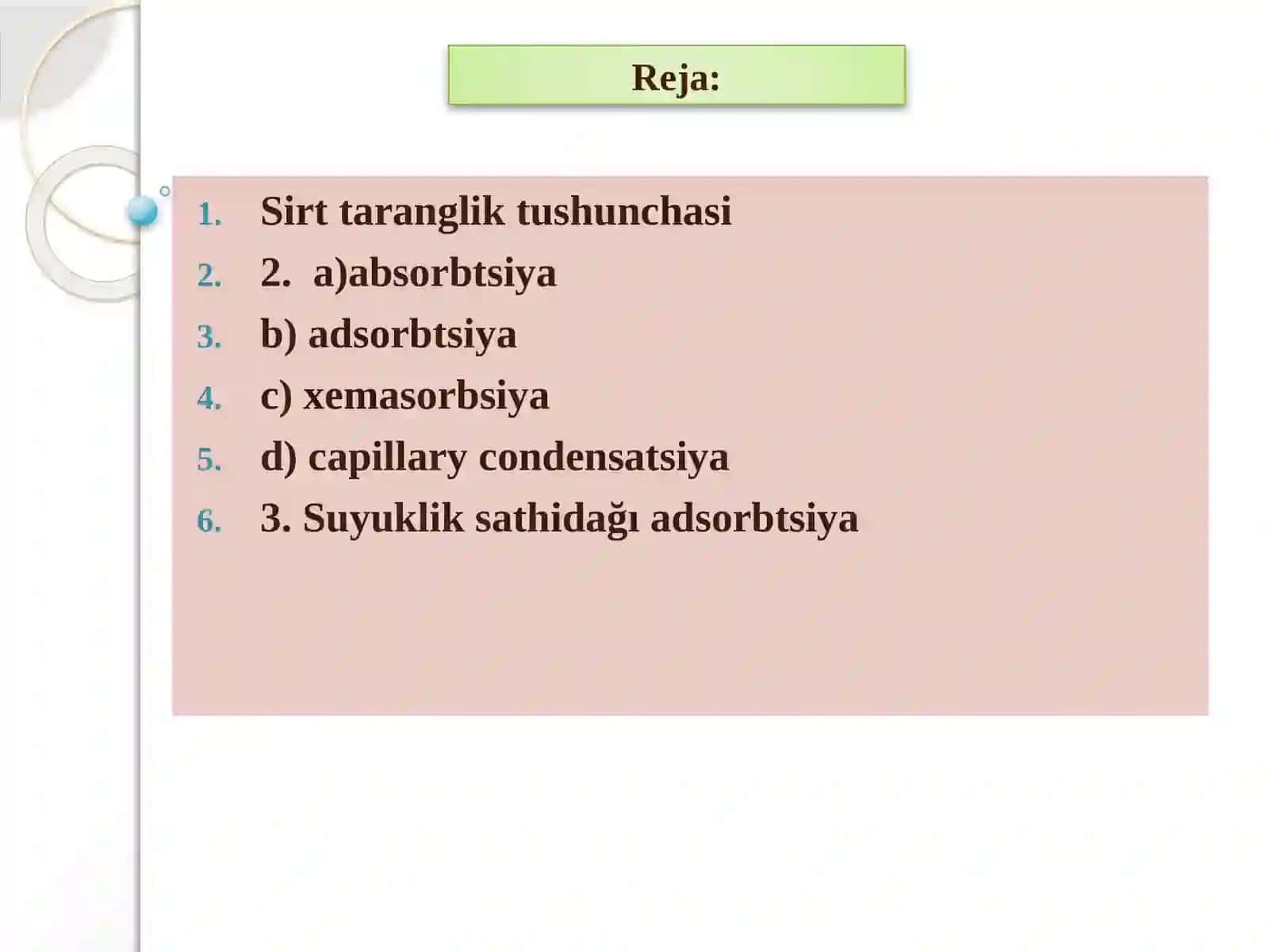 Sathdagi hodisalar. Qattiq jism sathidagi adsorbsiya. Lengmyur, Polyani, Frendlihtenglamalari 2