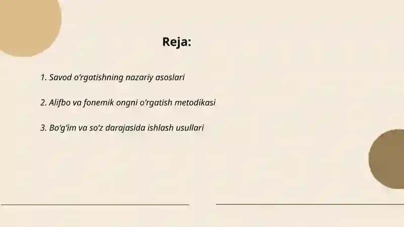 Savod oʻrgatish metodikasi 2