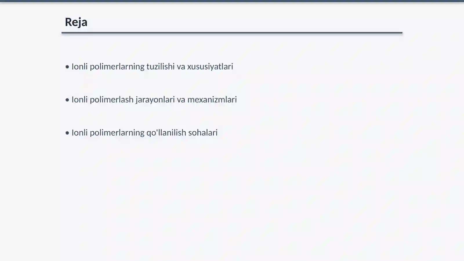 Iоnli pоlimеrlаnish rеаksiyalаri 2