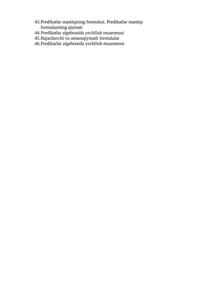 Diskret matematika va matematik mantiq fanidan 2 kurs talabalariga III semestr mavzulari bo’yicha savollar 2