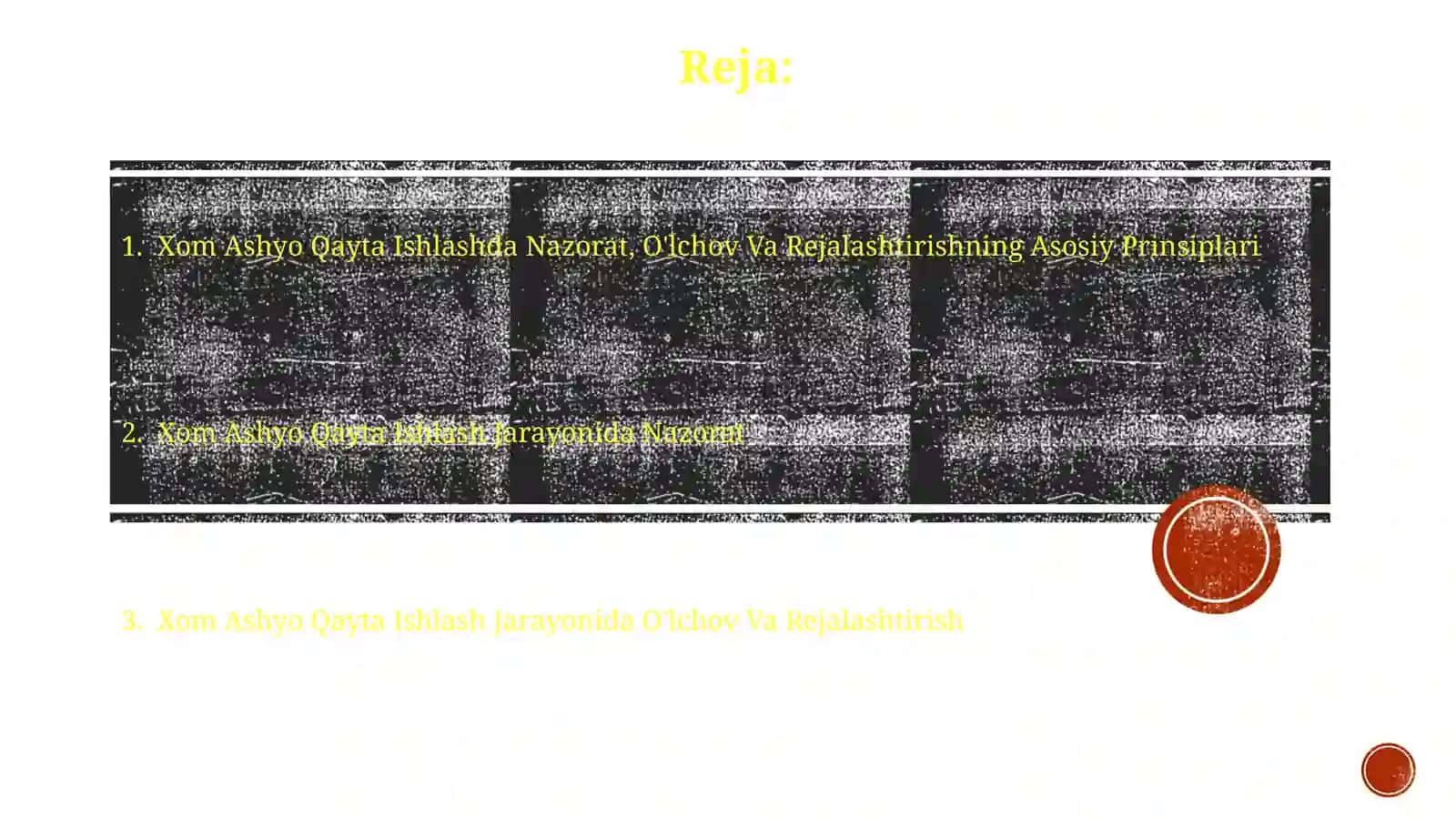 Xom Ashyo Qayta Ishlashda Nazorat, O'lchov Va Rejalash Asoslari 2