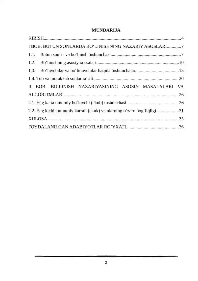 BUTUN SONLARDA BO‘LINISHNING NAZARIY ASOSLARI 2