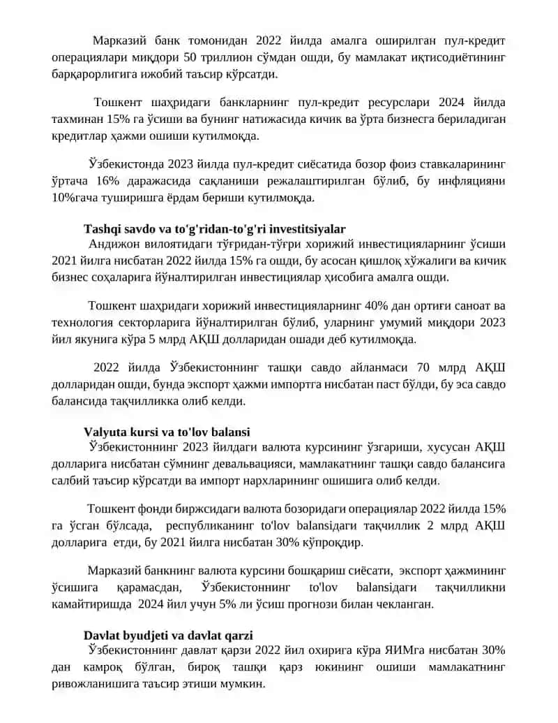 Milliy iqtisodiyot va uning makroiqtisodiy ko'rsatkichlari 2