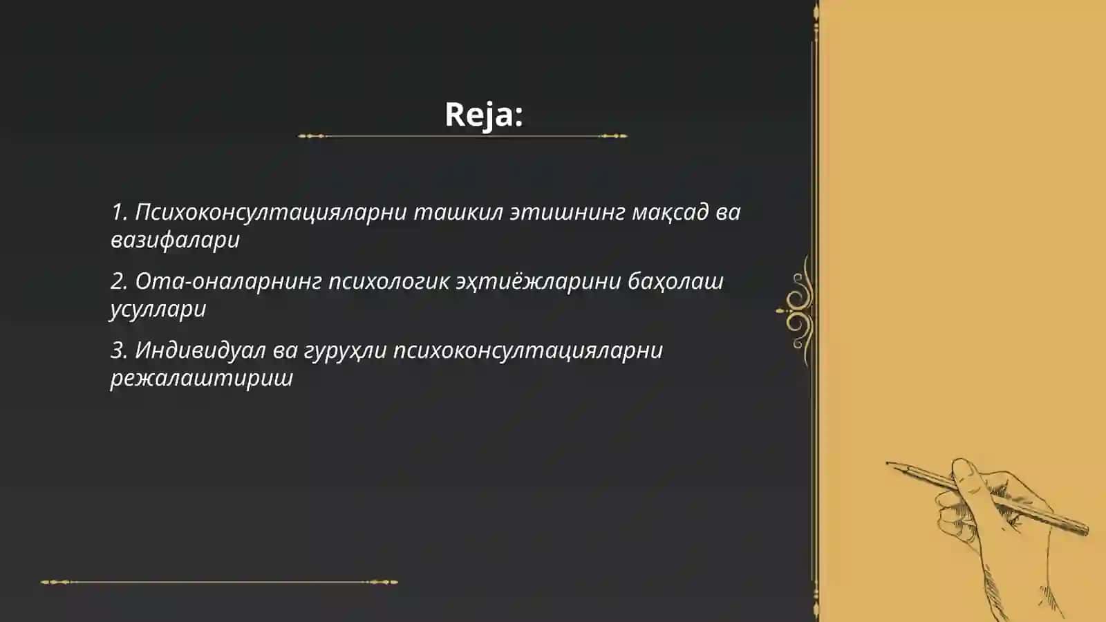 Ота оналар учун психоконсултатциялар ташкил этиш 2