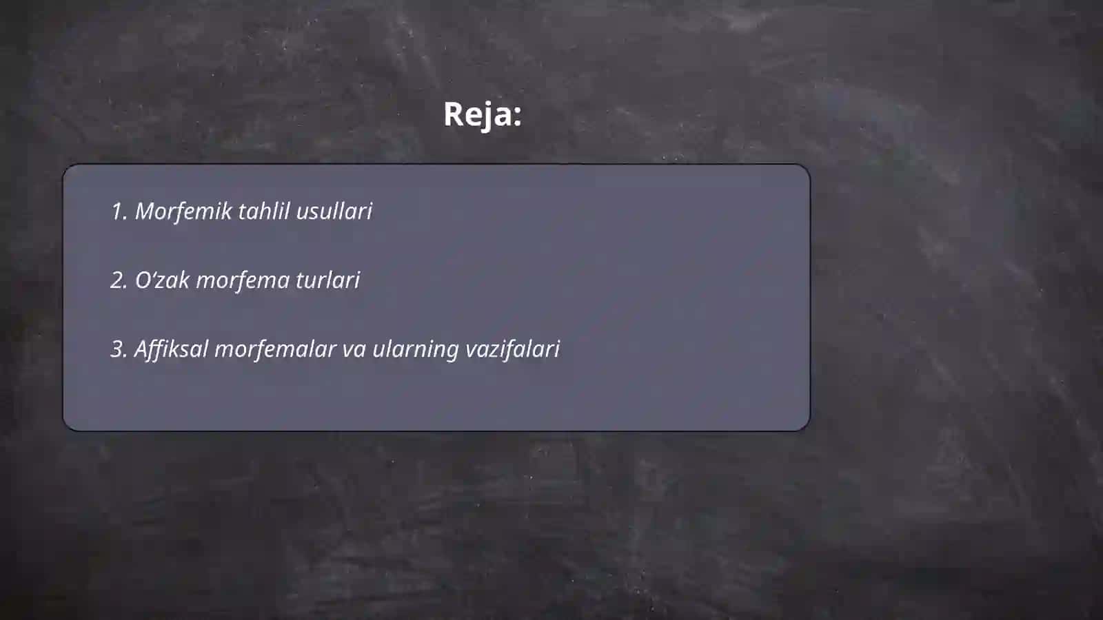 Morfemika. Oʻzak va affiksal morfema 2