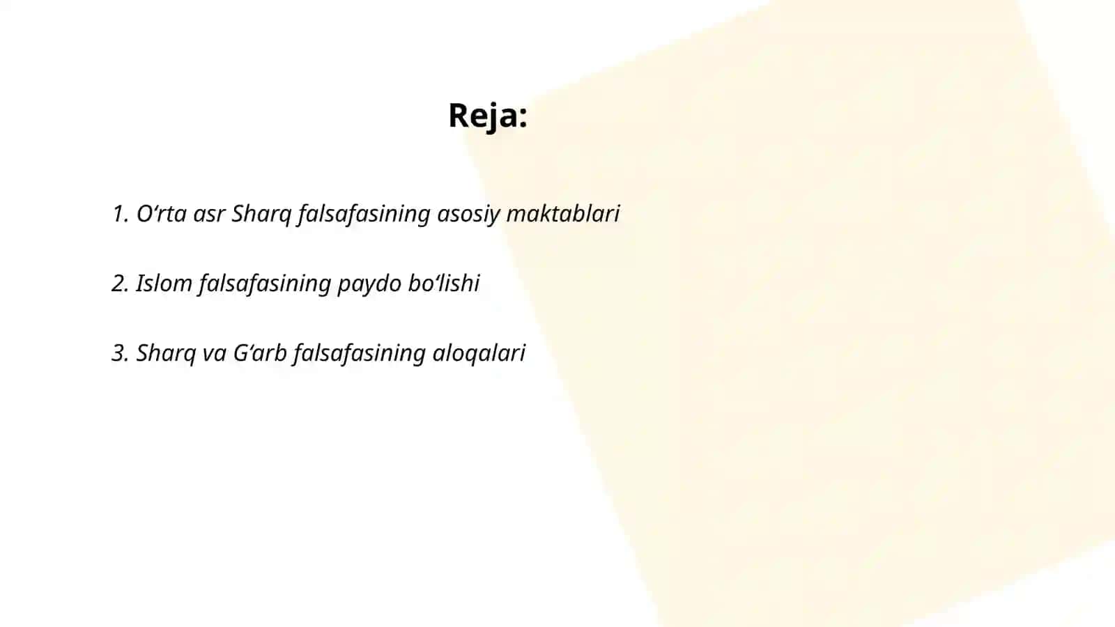Oʻrta asr Sharq falsafasi va uyg‘onish davri xususiyatlari 2
