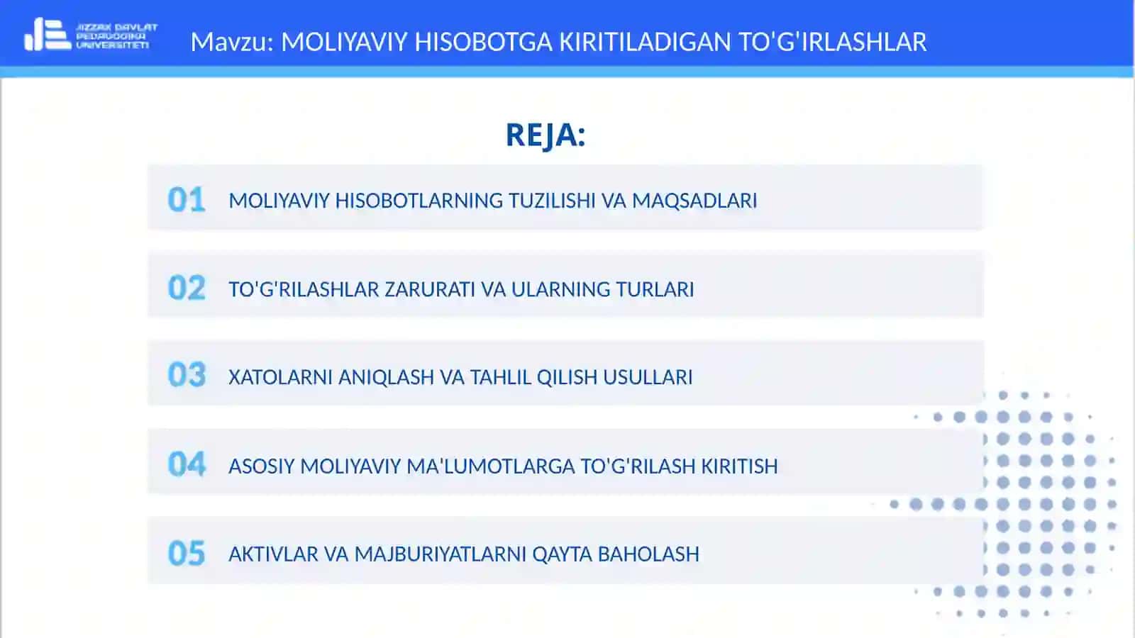 Moliyaviy hisobotlarning tuzilishi va maqsadlari 2