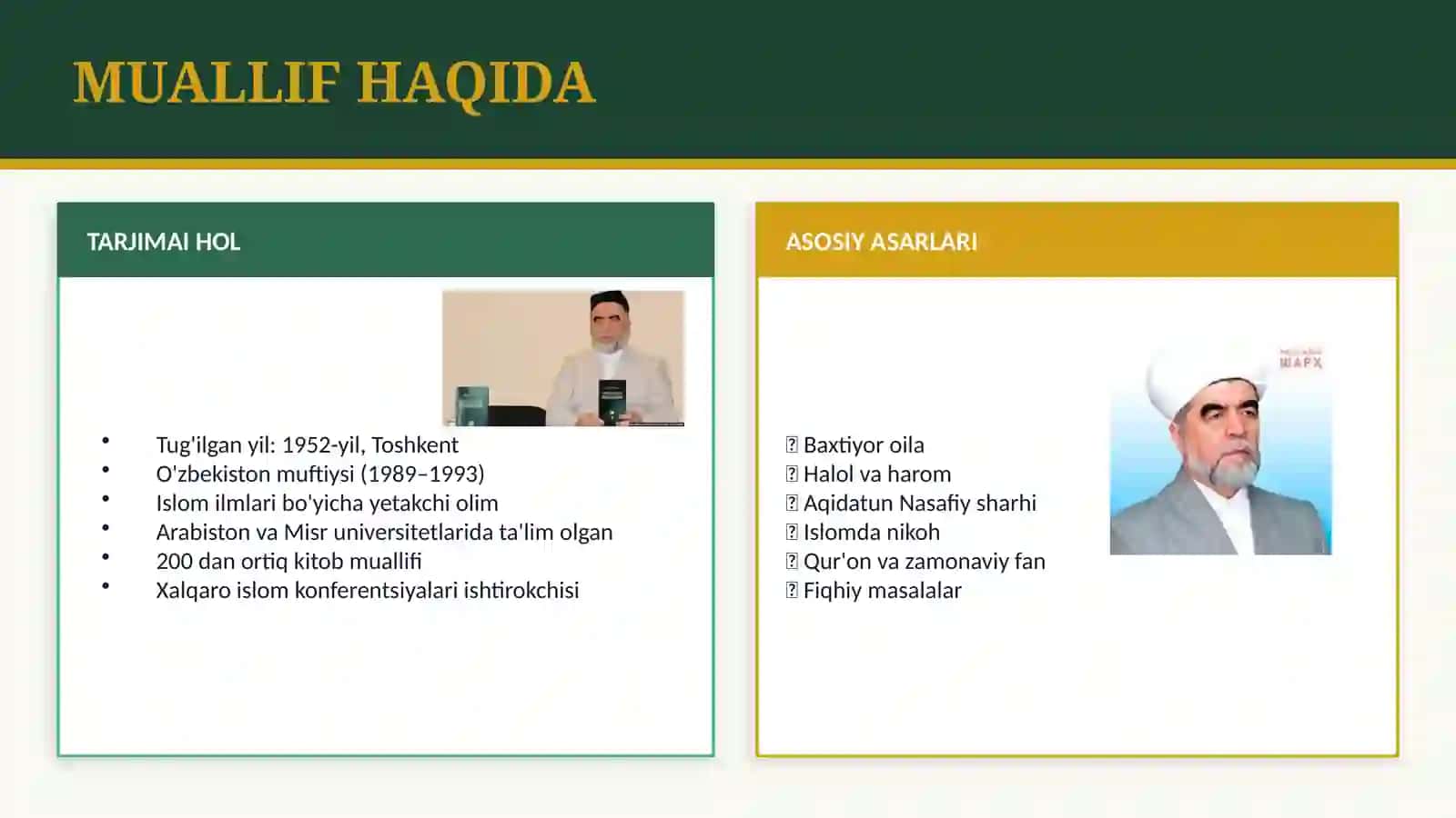 BAXTIYOR OILA ISLOM QADRIYATLARINING TALQINI 2