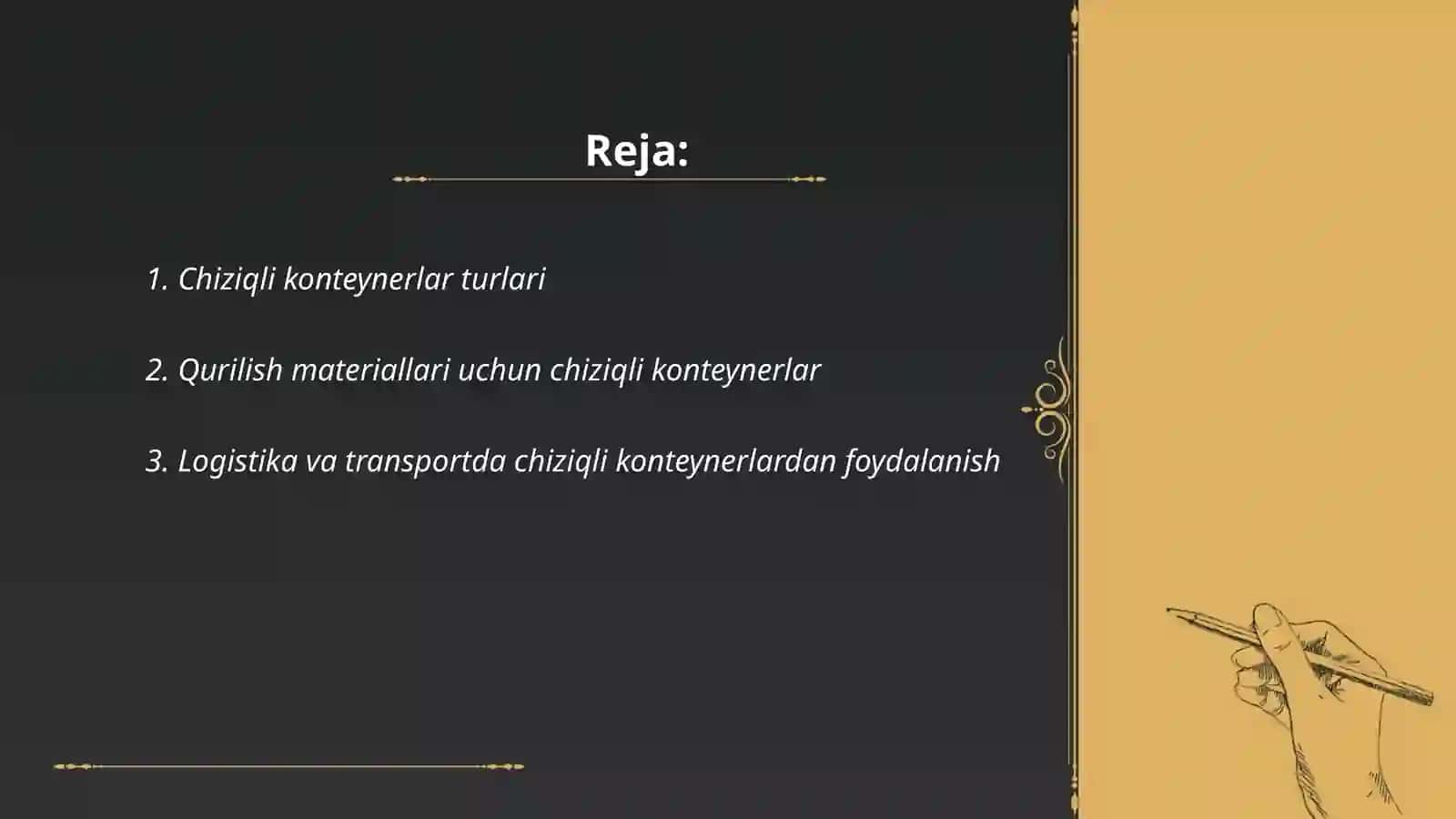 Chiziqli konteynerlar turlari 2