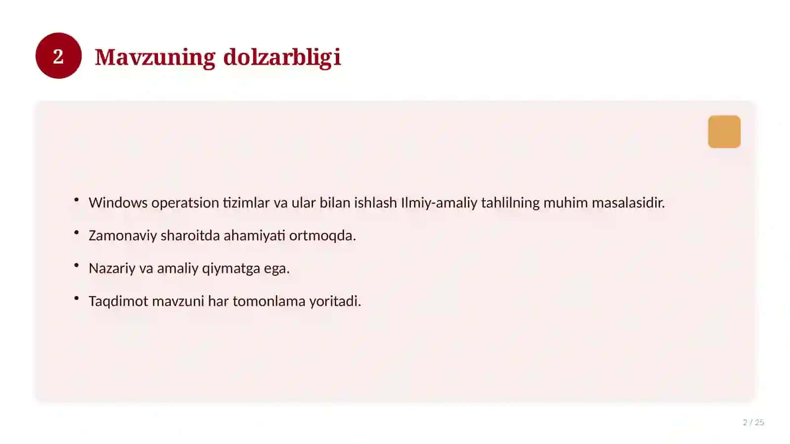 Windows operatsion tizimlar va ular bilan ishlash 2