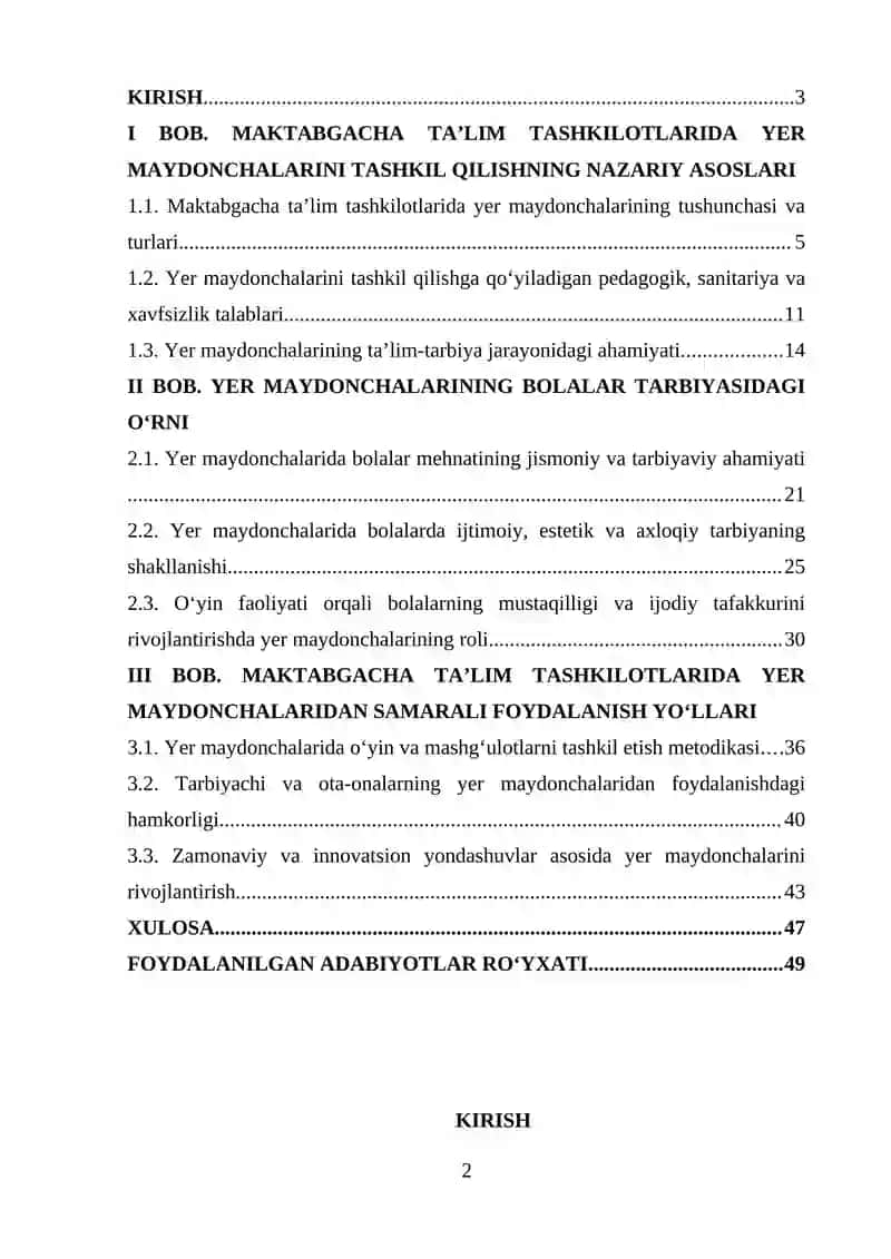 MAKTABGACHA TA’LIM YO’NALISHI 2