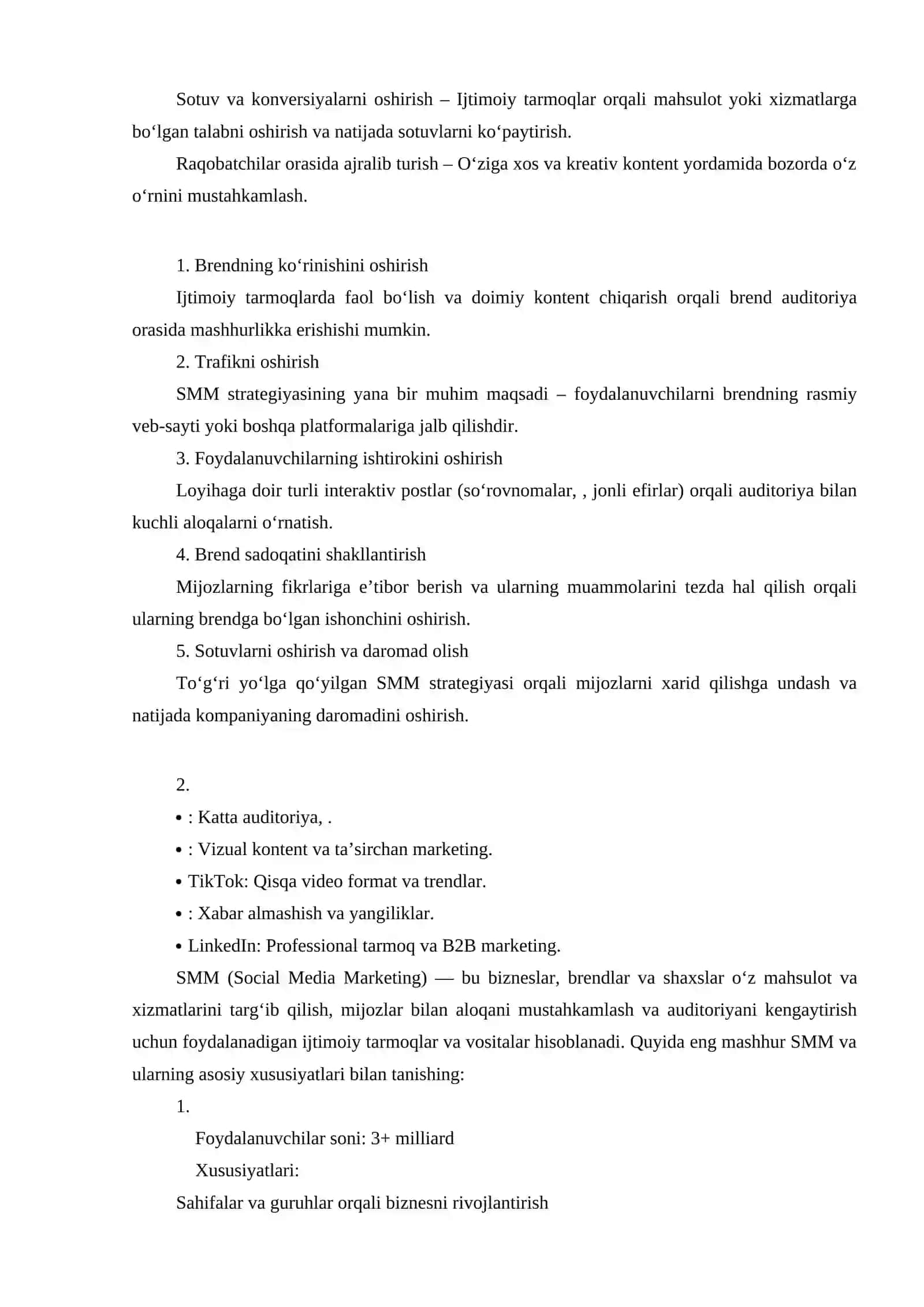 SMM (ijtimoiy media marketing) strategiyalari 2