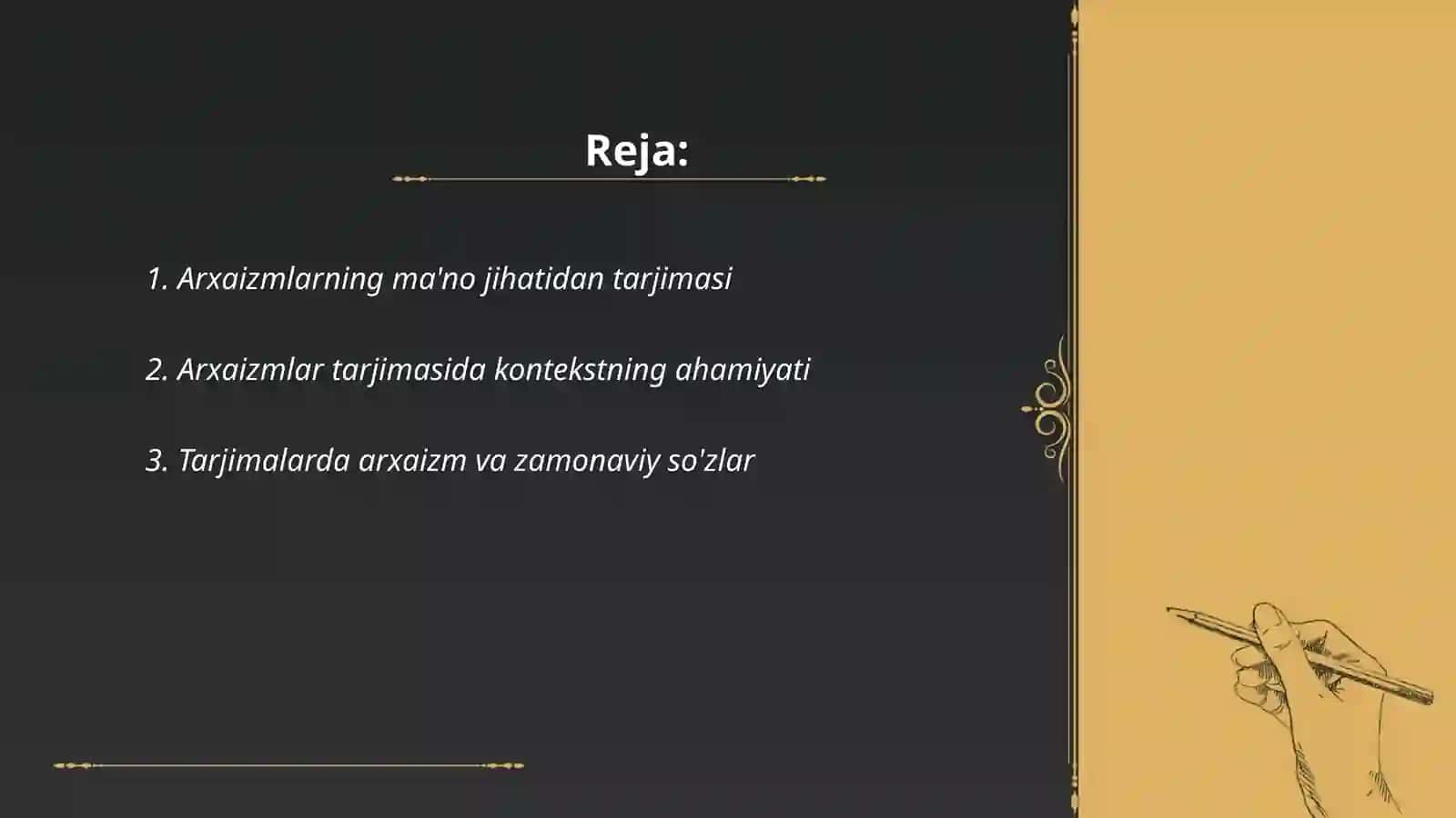 Arxaizmlar tarjimasi 2