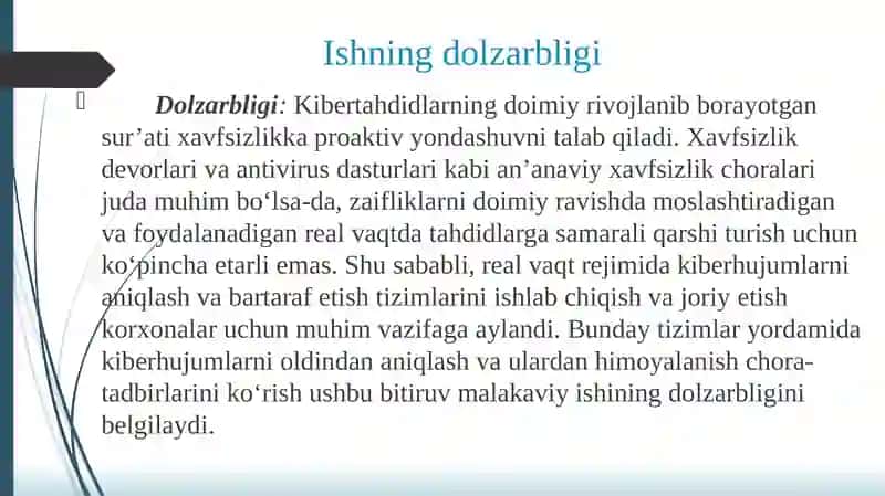 Kiber hujumlarni aniqlash va bartaraf etish tizimlari tadqiqi 2