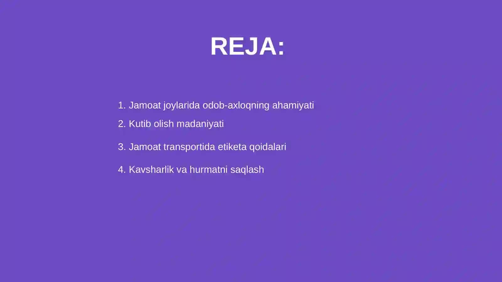 Jamoat joylarida o'zini tutish etiketi 2
