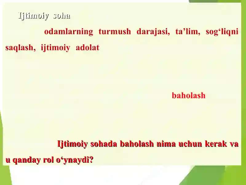 Ijtimoiy sohada baholar va subsidiyalar 2