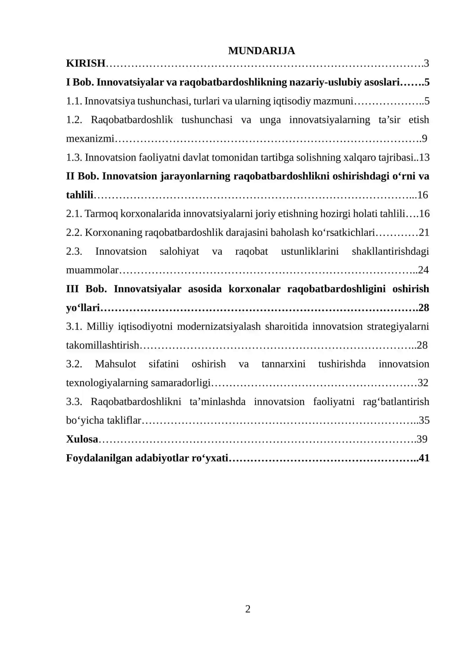 Innovatsiyalar va raqobatbardoshlikning nazariy-uslubiy asoslari 2
