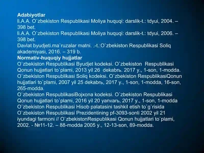 Byudjetning mоliyaviy-huquqiy аsоslаri 2