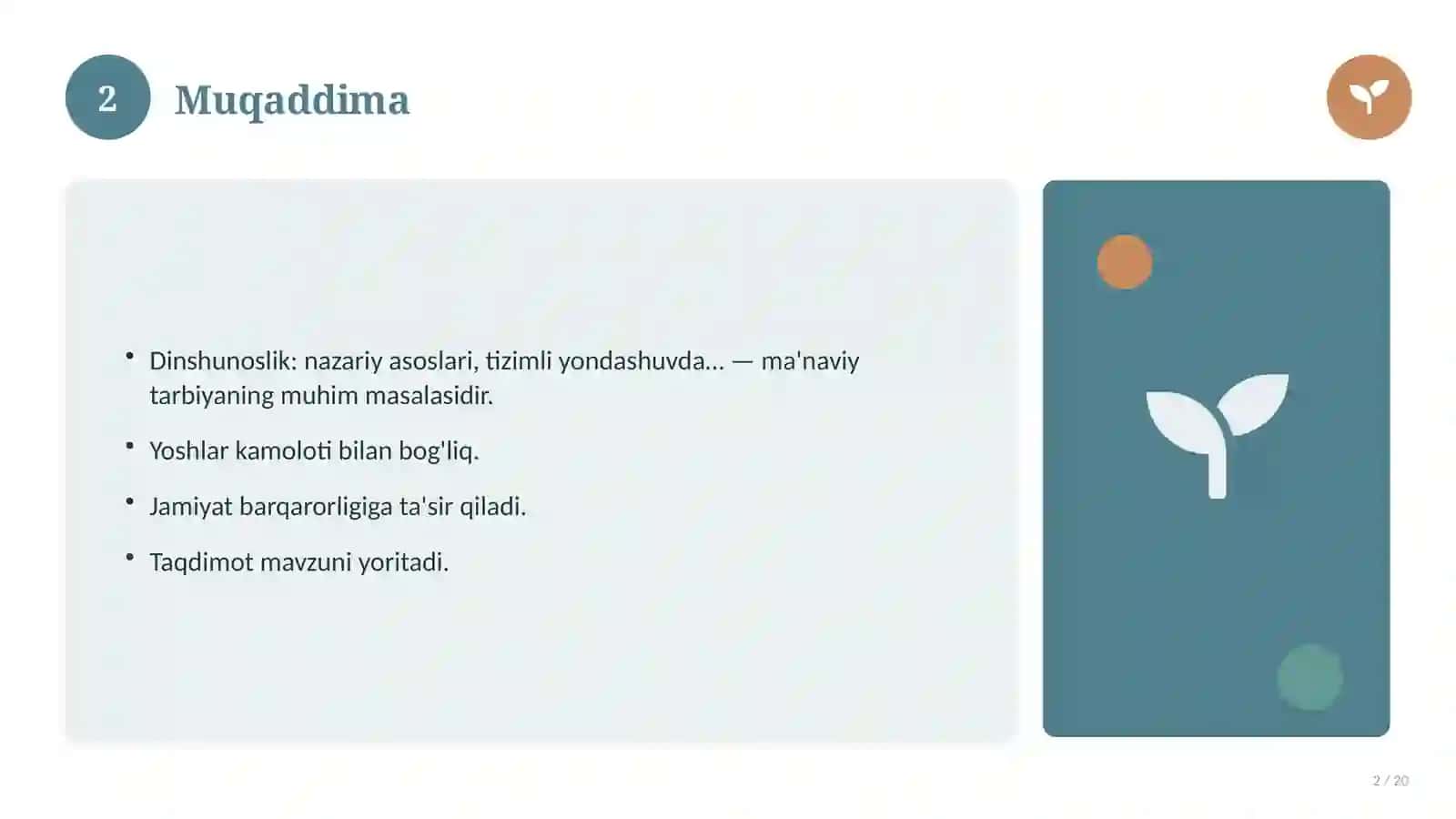 Dinshunoslik: nazariy asoslari, tizimli yondashuvda (Mustaqil ta'lim topshirig'i) 2