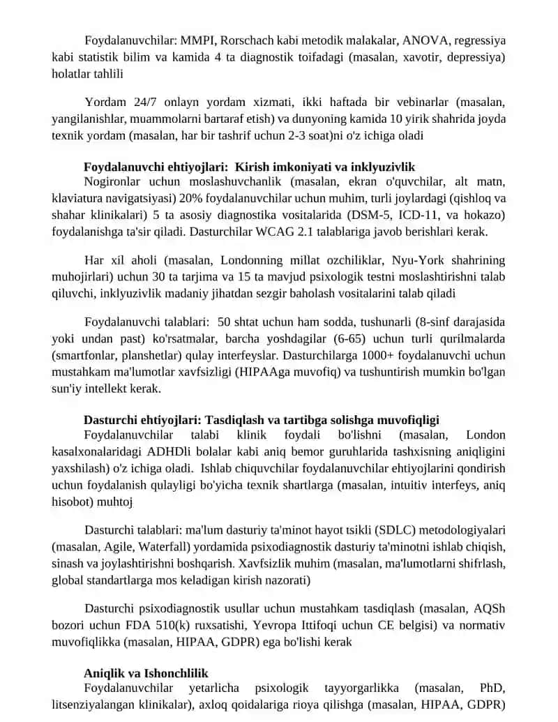 Psixodiagnostik metodikalardan foydalanuvchilar va ishlab chiqaruvchilar uchun talablar 2