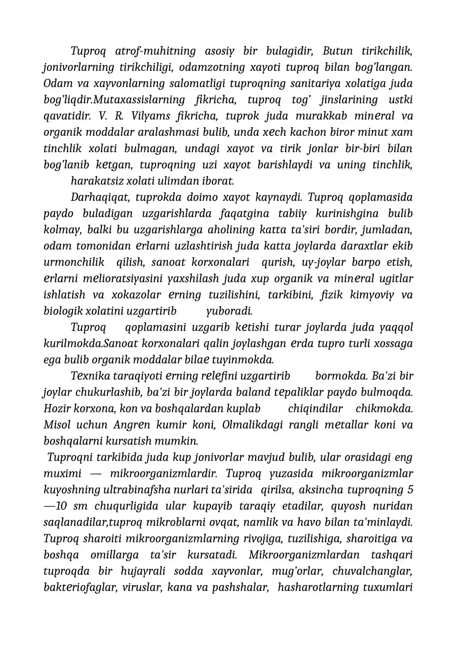 Tuproq ekologiyasi va ushbu muhitni himoya qilish 2