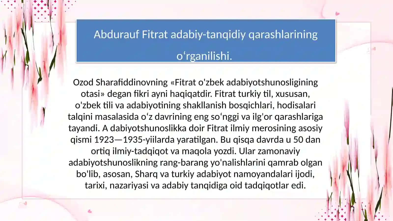 Fitratning tanqidiy qarashlari 2