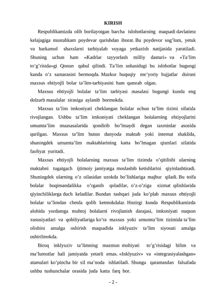 Maxsus ehtiyojli bolalar ta'lim tarbiyasi 2