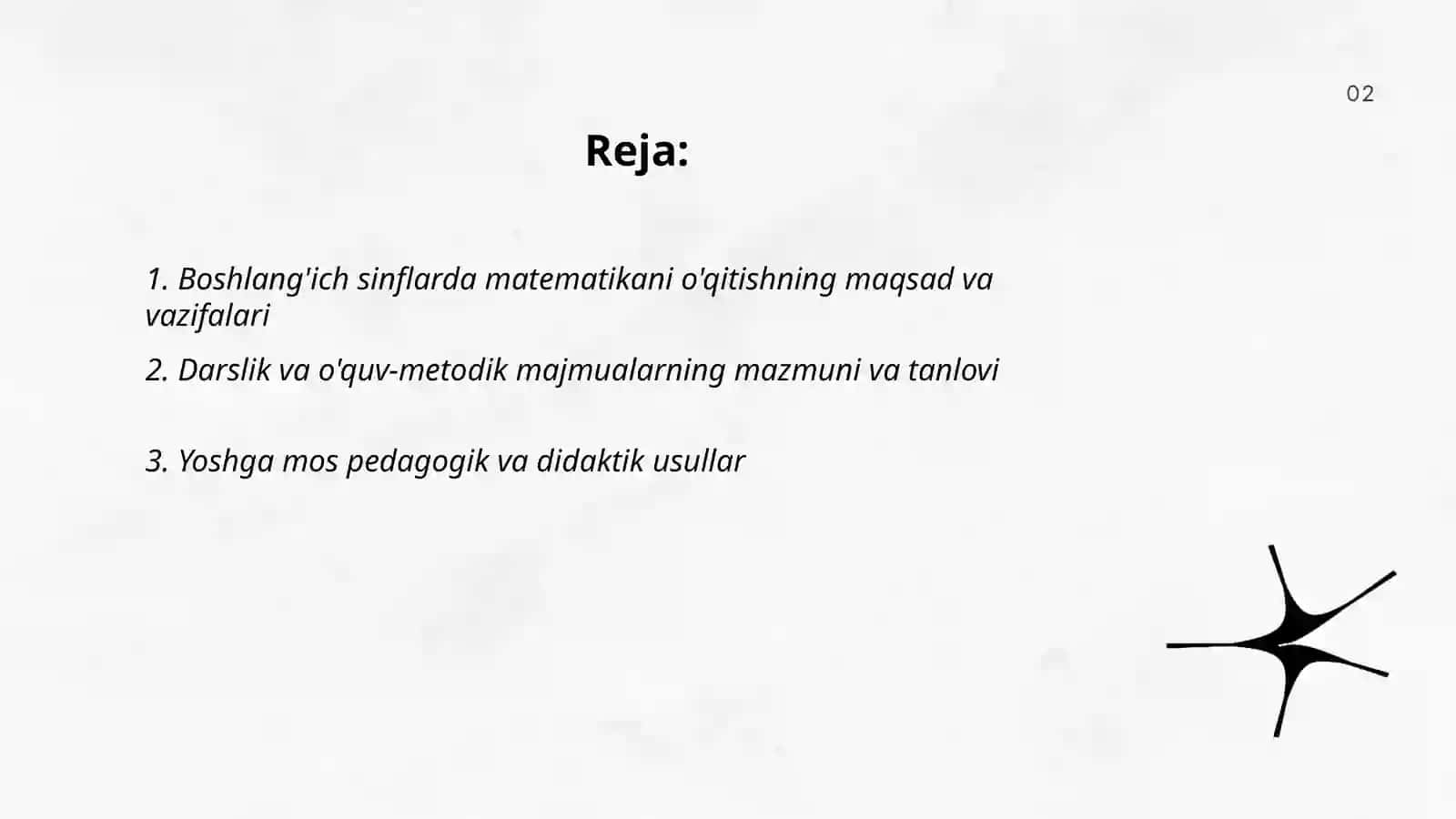 Boshlang'ich sinflarda matematikka o'qitishning umumiy masalalari 2