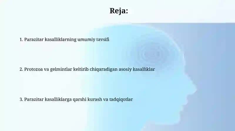 Parazitozlar (sodda jonivorlar va gelmintlar) 2