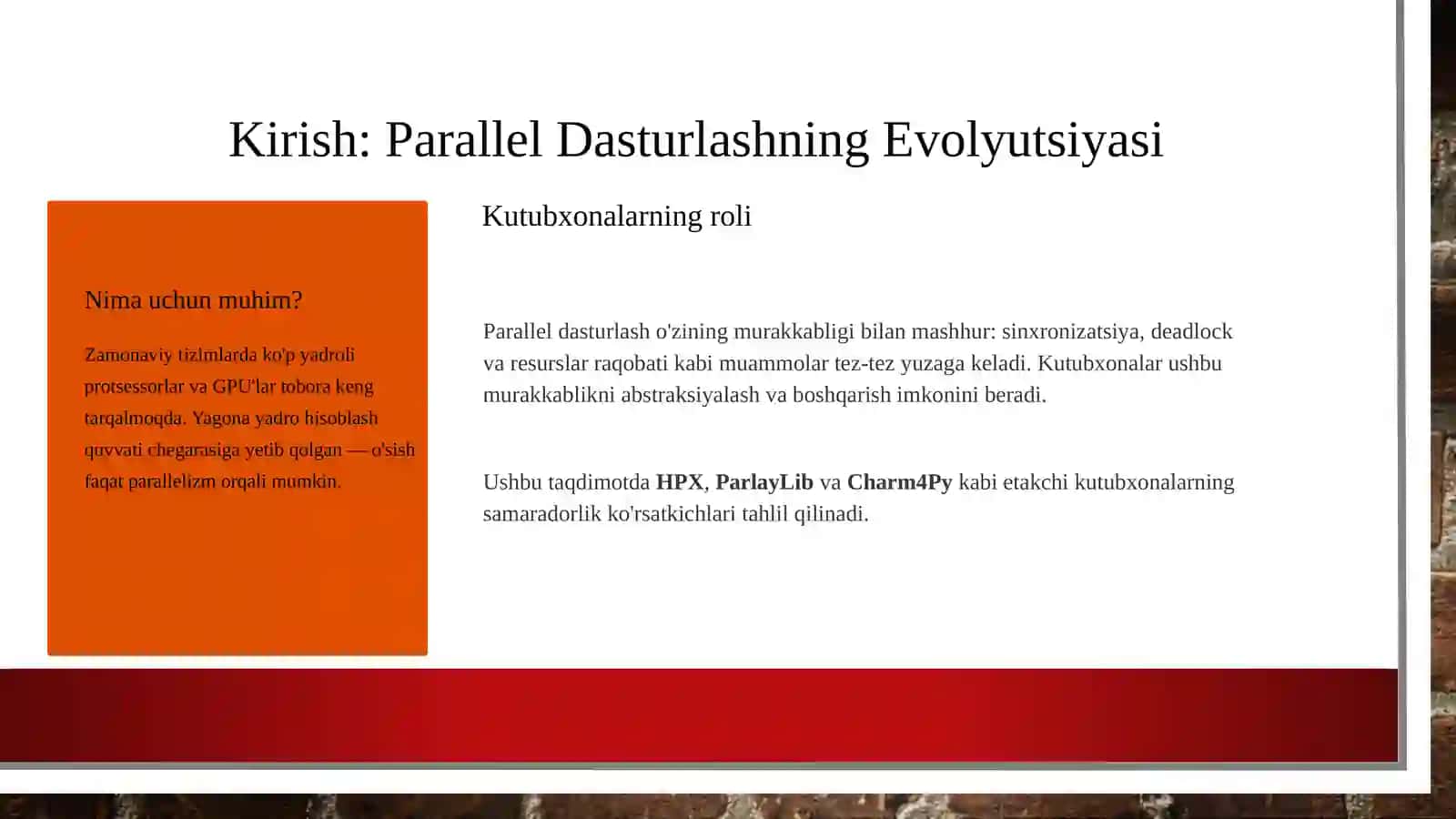 Parallel Ishlov Berish Kutubxonalari Samaradorligini Baholash 2