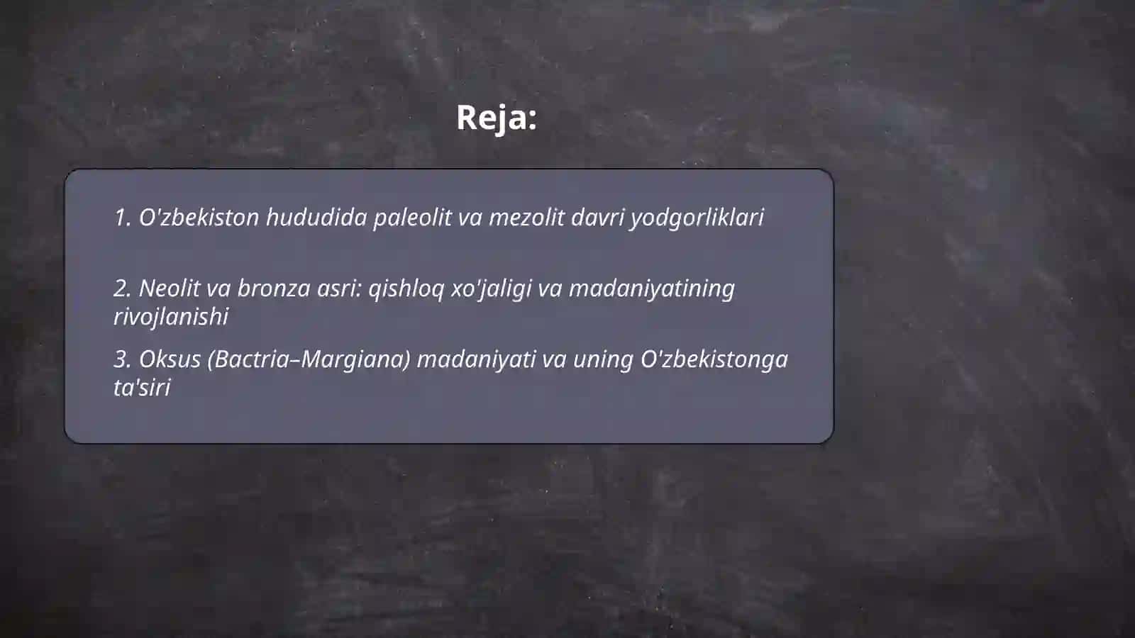 O'zbekiston qadimgi tarixi urganilishi 2