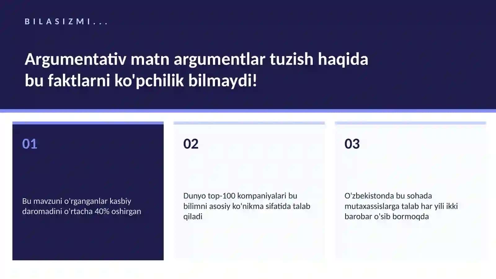 Argumentativ matn argumentlar tuzish 2