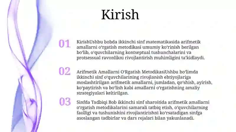 2-Sinfda Matematikadan Arifmetik Amallarni OʻRgatish Metodikasi 2