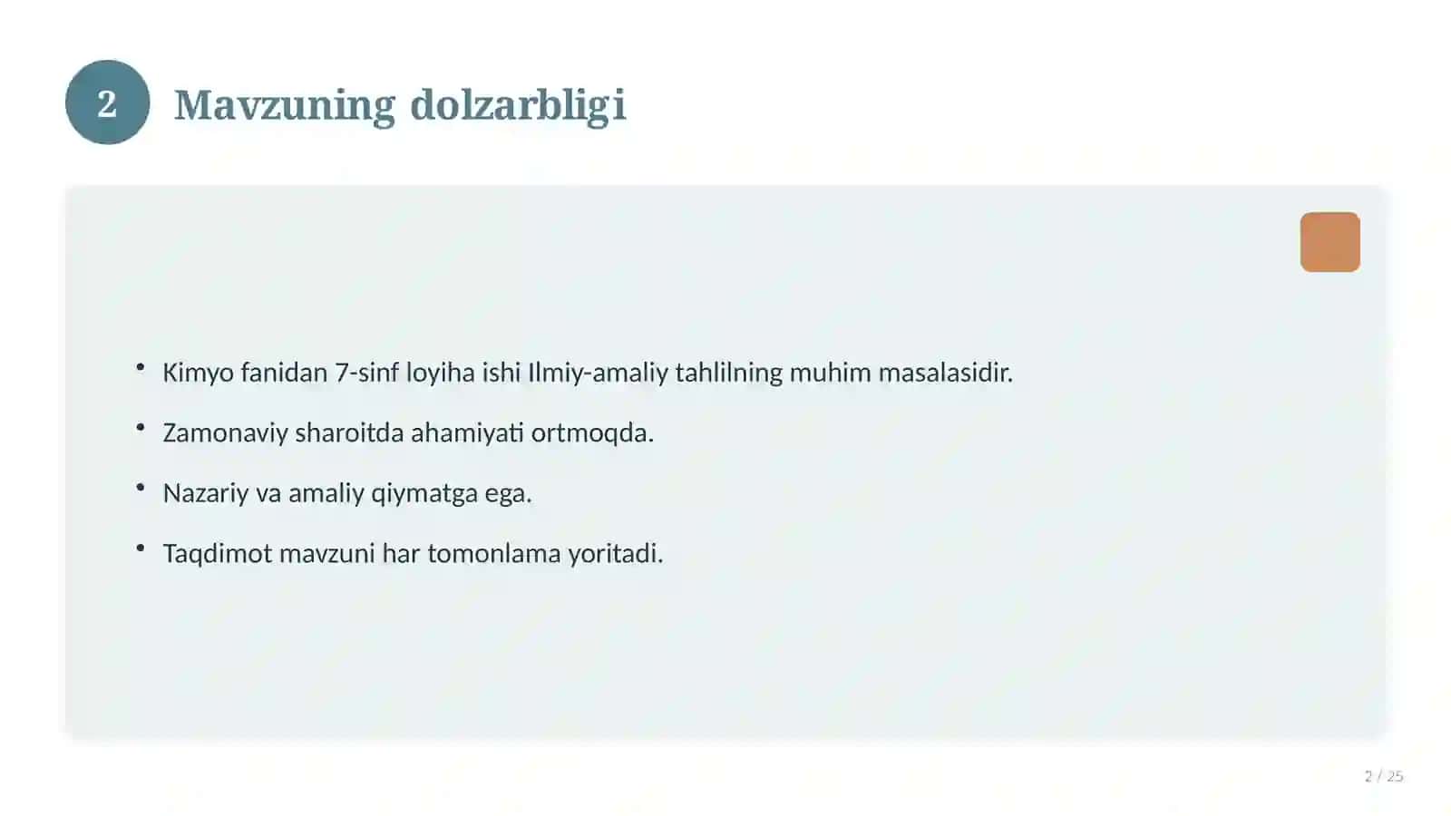 Kimyo fanidan 7-sinf loyiha ishi 2