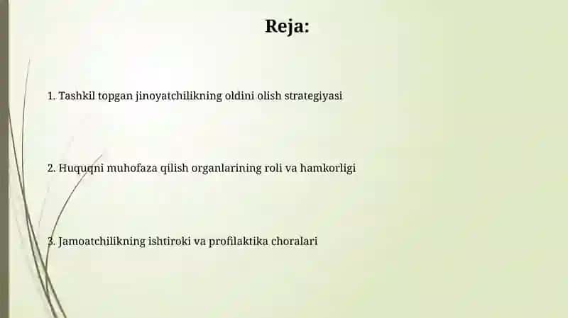 Uyishgan jinoyatchilik oldini olish 2