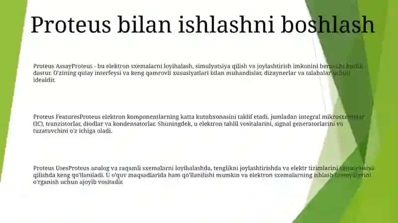Proteus Dasturiy Ta’Minoti Bilan Ishlash 2