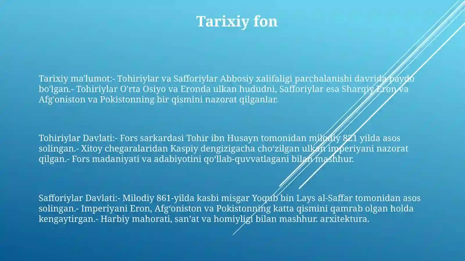 Tohiriylar Va Safforiylar Davlati 2