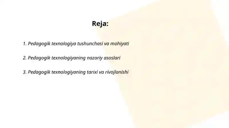 Pedagogik texnologiya pedagogikaning mustaqil sohasi sifatida 2