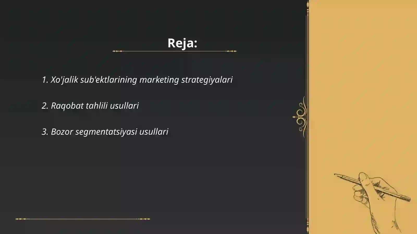 Xo'jalik sub'ektlarining marketing strategiyalari 2