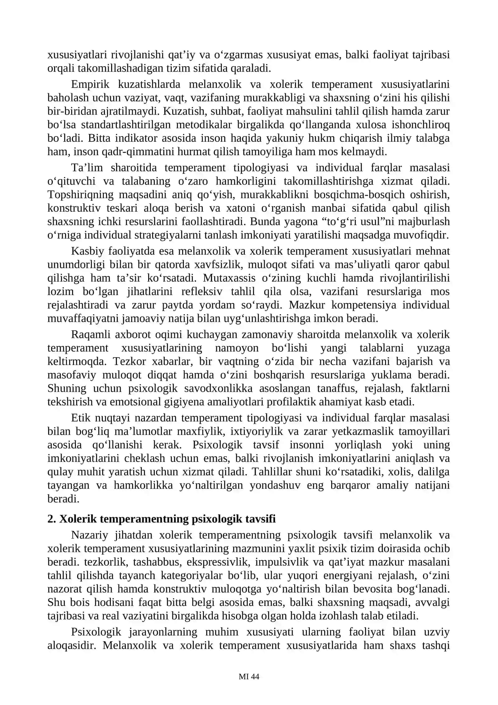 Melanxolik va xolerik toifasiga mansub insonlar va ularga xarakteristika 2