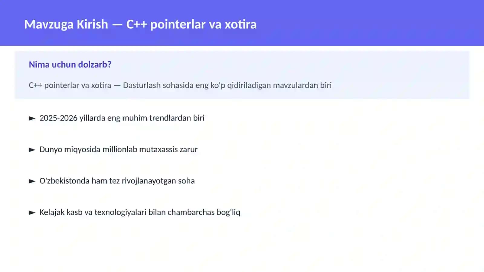 C++ VA TIZIM DASTURLASH 2