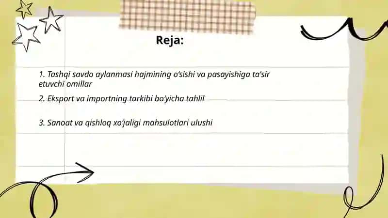 Tashqi savdo aylanmasi hajmi va tarkibi 2