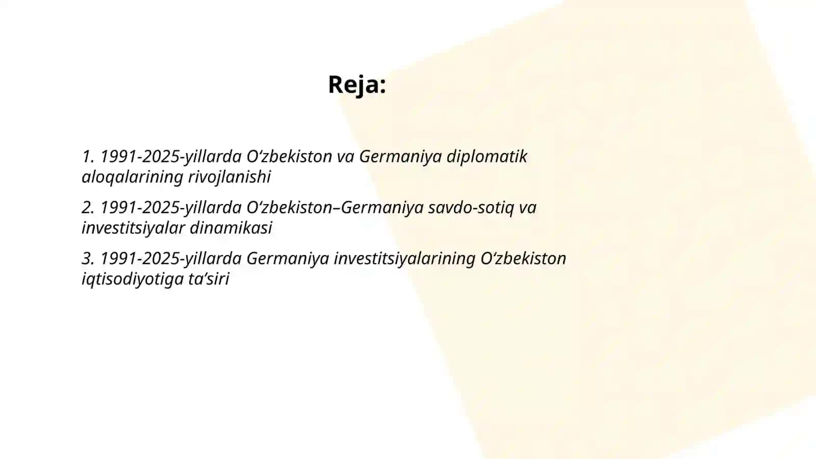 "1991-2025-yillarda Oʻzbekiston va jahon davlatlari taraqqiyoti" 2