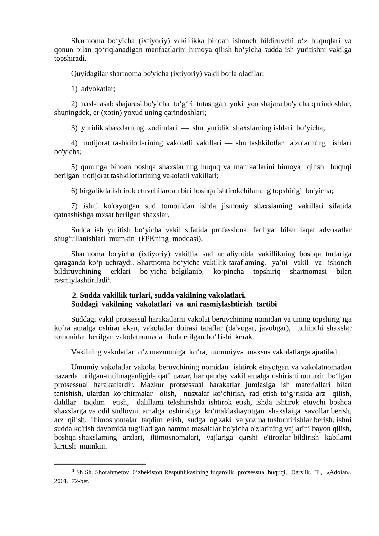 8-mavzu. Fuqarolik protsessida vakil ishtiroki 2