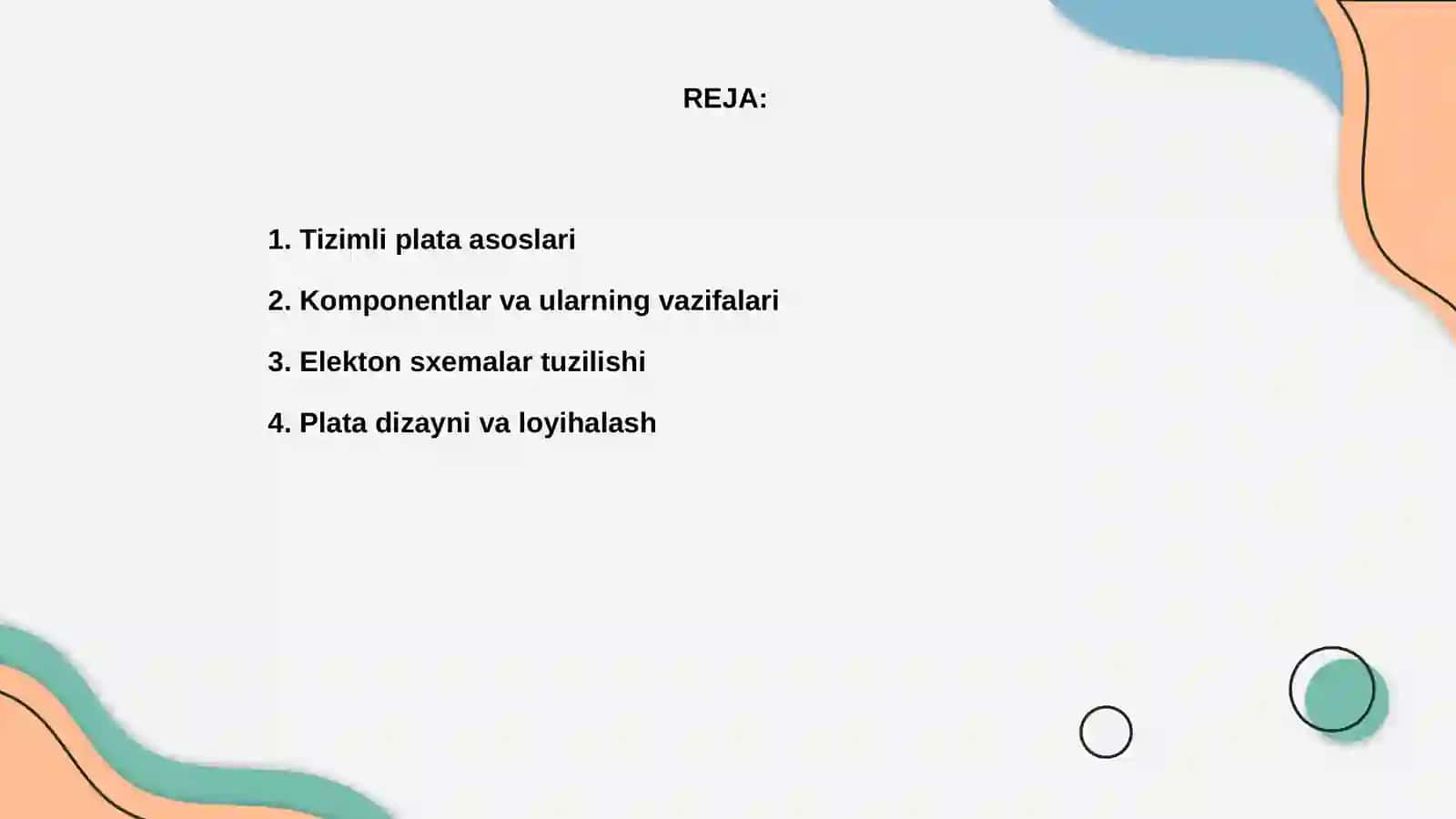 TIZIMLI PLATA QURILMASI 2