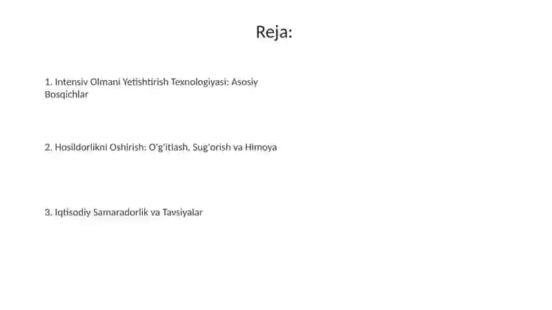 Intensiv Olmani Yetishtirish Texnologiyasi 2